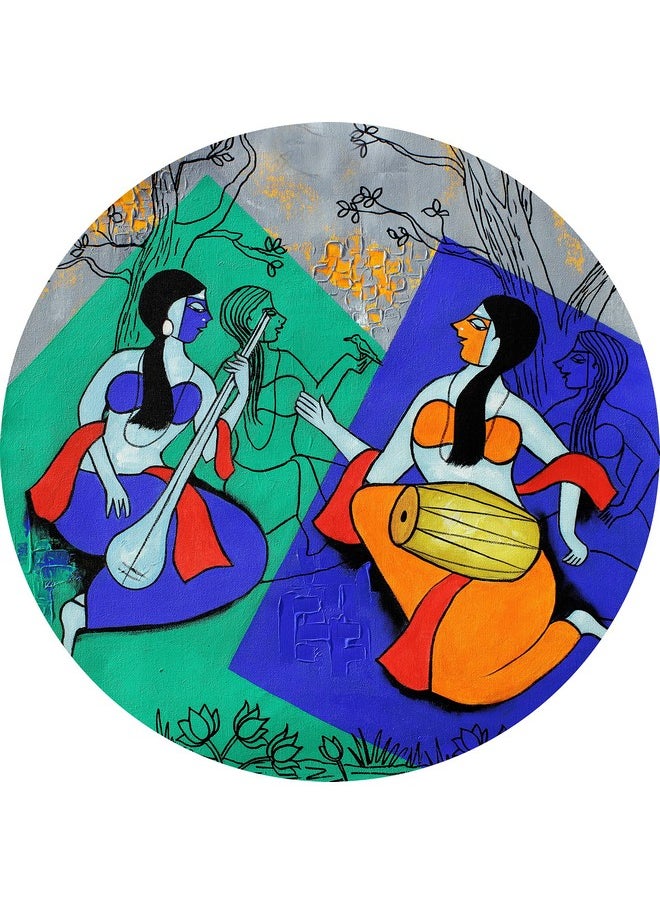 KARTIK KARTIK™ Digital (Women) Print 3 Panel Wall Decor Wall Art Painting for Home, Office Gift (11 x 11 inches)  - Image 3