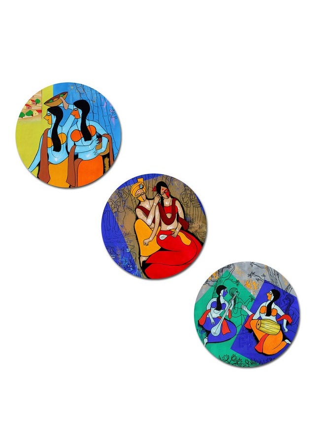 KARTIK KARTIK™ Digital (Women) Print 3 Panel Wall Decor Wall Art Painting for Home, Office Gift (11 x 11 inches)  - Image 5