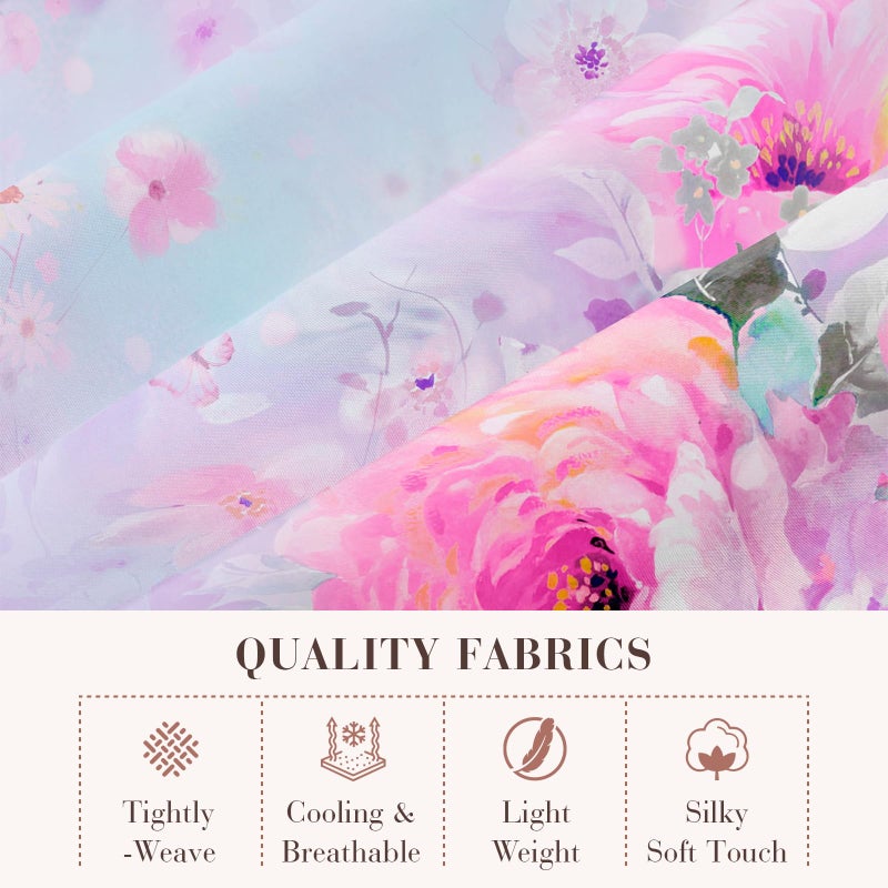 YIYEA Queen Sheet Set, Luxury 1800TC Hotel Quality Double Brushed Microfiber Floral Bed Sheets for Queen Size Bed, Extra Soft, Deep Pocket, Shrinkage and Fade Resistant, 4PC (Queen) - Image 2