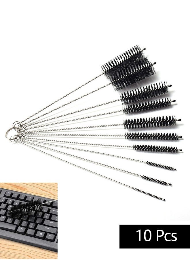 Bukela 10 Pieces Cleaning Brush Nylon Cleaning Bottle Brush Pipe Cleaning Brushes Tube Brushes Tube Bottle Straw Washing Cleaner Bristle Kit Tool Black  - Image 1