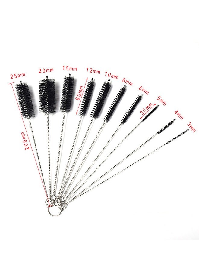 Bukela 10 Pieces Cleaning Brush Nylon Cleaning Bottle Brush Pipe Cleaning Brushes Tube Brushes Tube Bottle Straw Washing Cleaner Bristle Kit Tool Black  - Image 3
