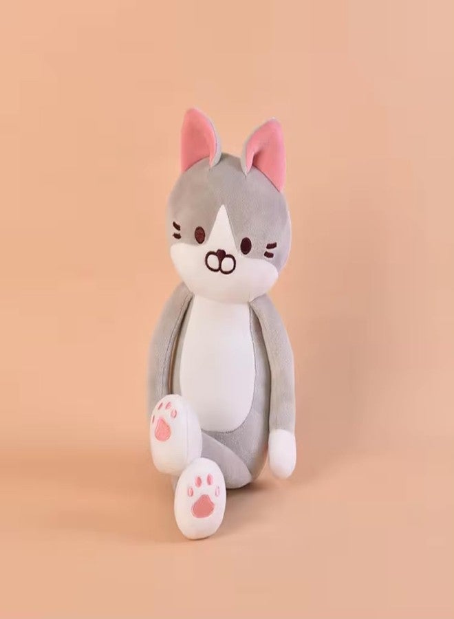 TechMax Solution White Grey Long Hand Leg Cat Plush Pillow - Image 3