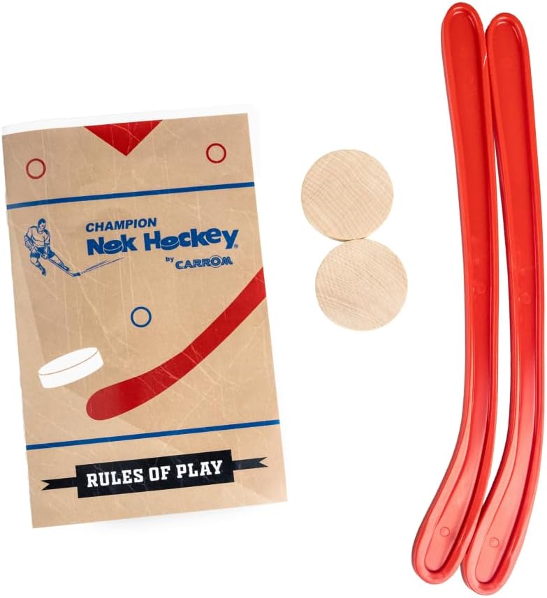 Carrom Champion Nok Hockey Game Equipment Set — Includes 2 Sticks and 2 Wood Pucks — Extra Accessories for Board Games for Adults & Children - Image 1