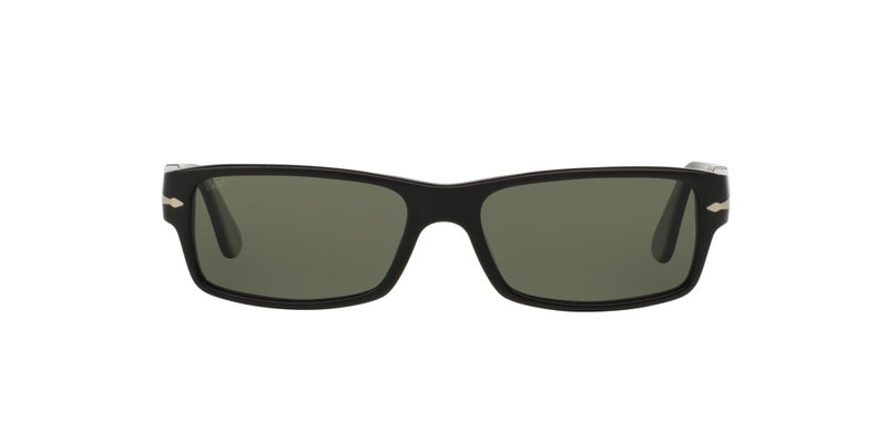 Persol PO2747S Rectangular Sunglasses, Black/Green Polarized, 57 mm - Image 1