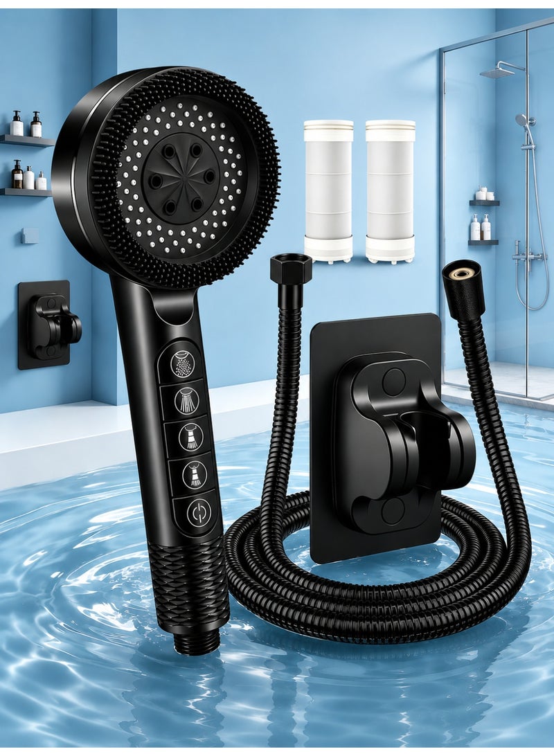 Aurrako High Pressure Filtered Handheld Shower Head with Multi Spray Modes - Image 1