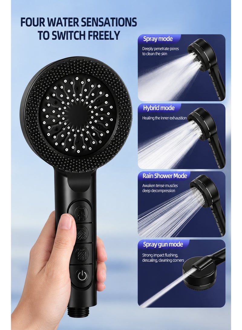 Aurrako High Pressure Filtered Handheld Shower Head with Multi Spray Modes - Image 5