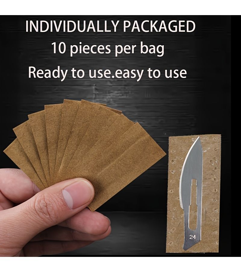 24 Pack 100 Pieces Carbon Steel Carving Blades With 2 Knife Holders Durable Sharp - Image 5