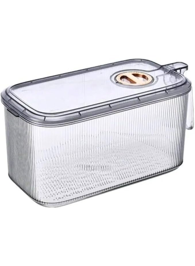 Acrylic Refrigerator Drawer Organizer – Airtight Lid to Keep Fruits and Vegetables Fresh – Comfortable Handle for Carrying and Moving AR - Image 1