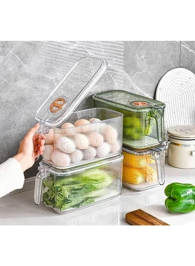 Acrylic Refrigerator Drawer Organizer – Airtight Lid to Keep Fruits and Vegetables Fresh – Comfortable Handle for Carrying and Moving AR - Image 4