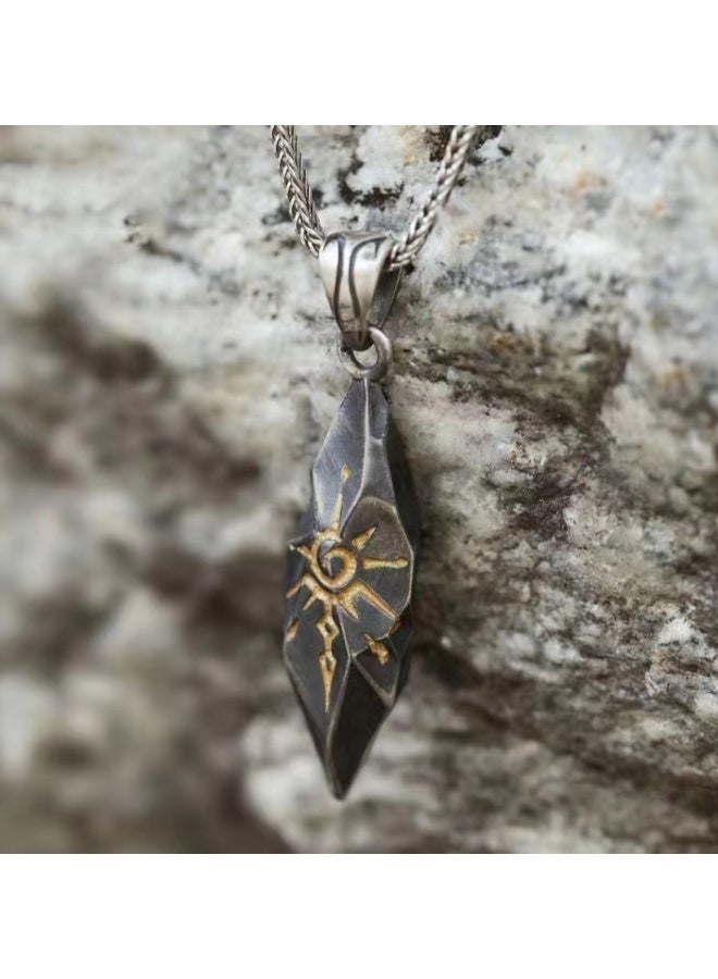 LATEEN Men's Titanium Steel Necklace  Trendy Collarbone Chain Rugged Style Accessory BirthdayEid Gift Hypoallergenic & Durable Fashion Jewelry Black - Image 1