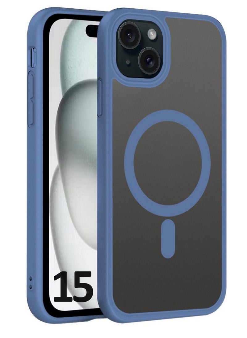 CATANES Magnetic Slim Protective Case for iPhone 15 - with Wireless Charging Support - Light Blue - Image 1