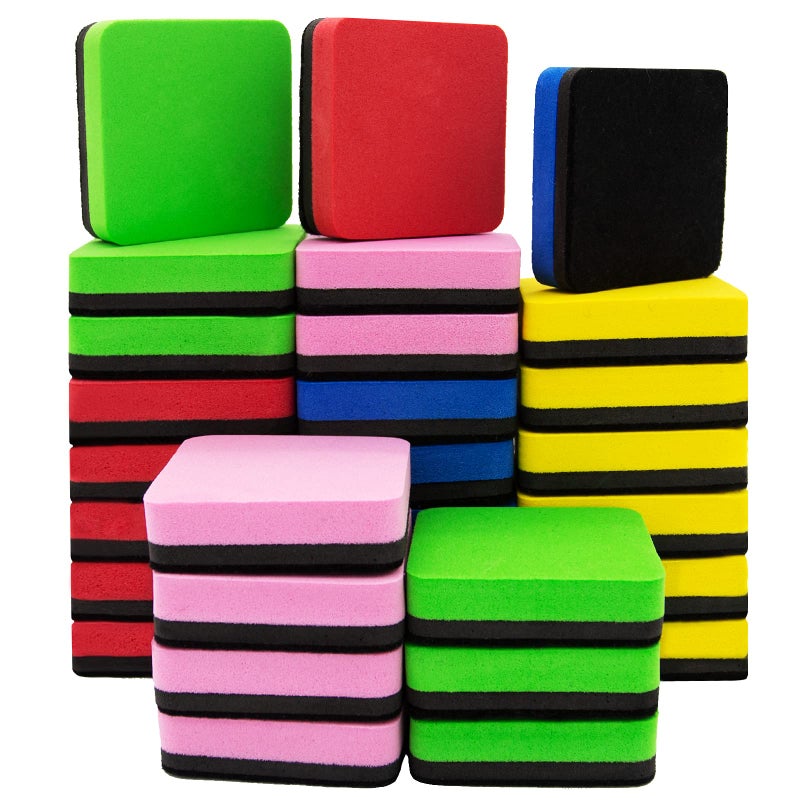 OWLKELA 30 Pack Whiteboard Eraser for Kids and Adults, Magnetic Whiteboard Eraser for Cleaning Dry Erase Markers on Magnetic Soft Whiteboard, Glass Whiteboard and Dry Erase Board - Image 1