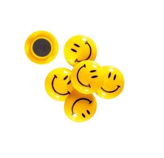 KRAFTMASTERS مجموعة مغناطيس الثلاجة كرافت ماسترز وجه إيموجي مبتسم 10 قطع أصفر 3 سم لكل منها - Image 3