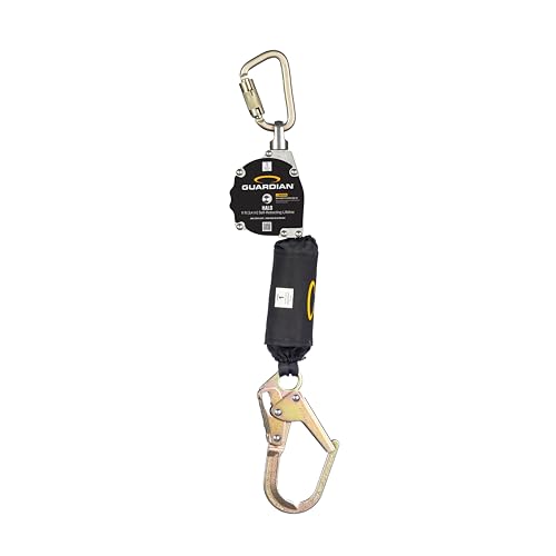 Guardian Fall Protection Guardian 10901 Halo Web Self Retracting Lifeline (SRL) | 11 ft | Includes Carabiner | Swivel Top | Steel Rebar Hook | ANSI and OSHA Compliant - Image 1