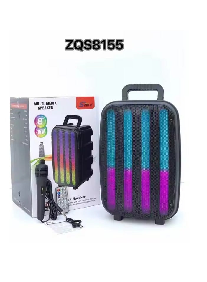 ZQS8155 Latest Speaker Box 8inch Big TWS Rechargeable Speaker With Screen - Image 2