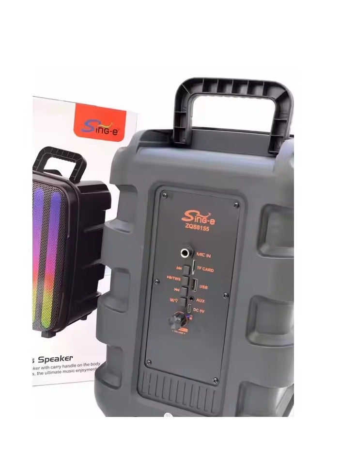 ZQS8155 Latest Speaker Box 8inch Big TWS Rechargeable Speaker With Screen - Image 4