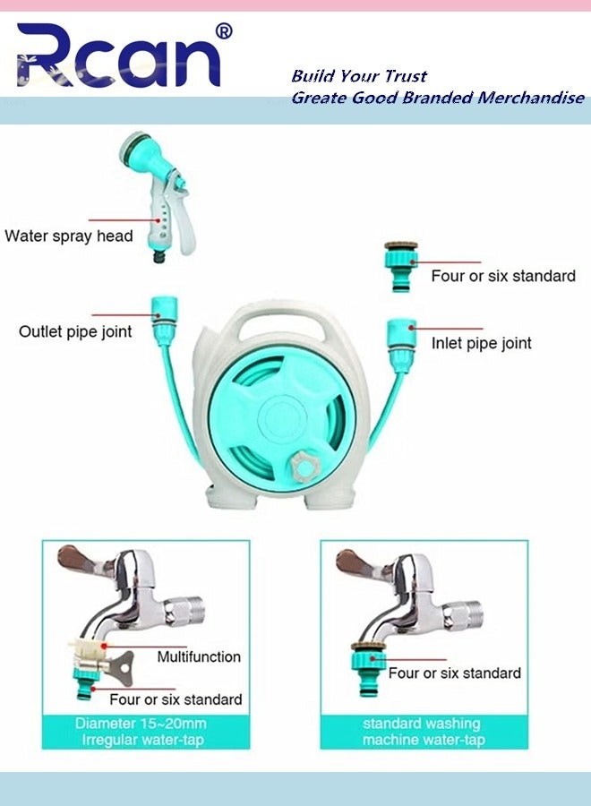 Rcan Retractable Garden Hose Reel Convenient 15 M Portable Hose with Universal Joint for Versatile Watering Cleaning and More - Image 3