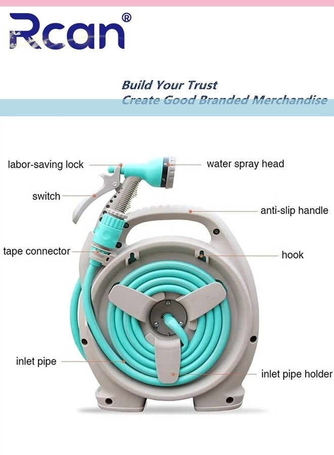 Rcan Retractable Garden Hose Reel Convenient 15 M Portable Hose with Universal Joint for Versatile Watering Cleaning and More - Image 4