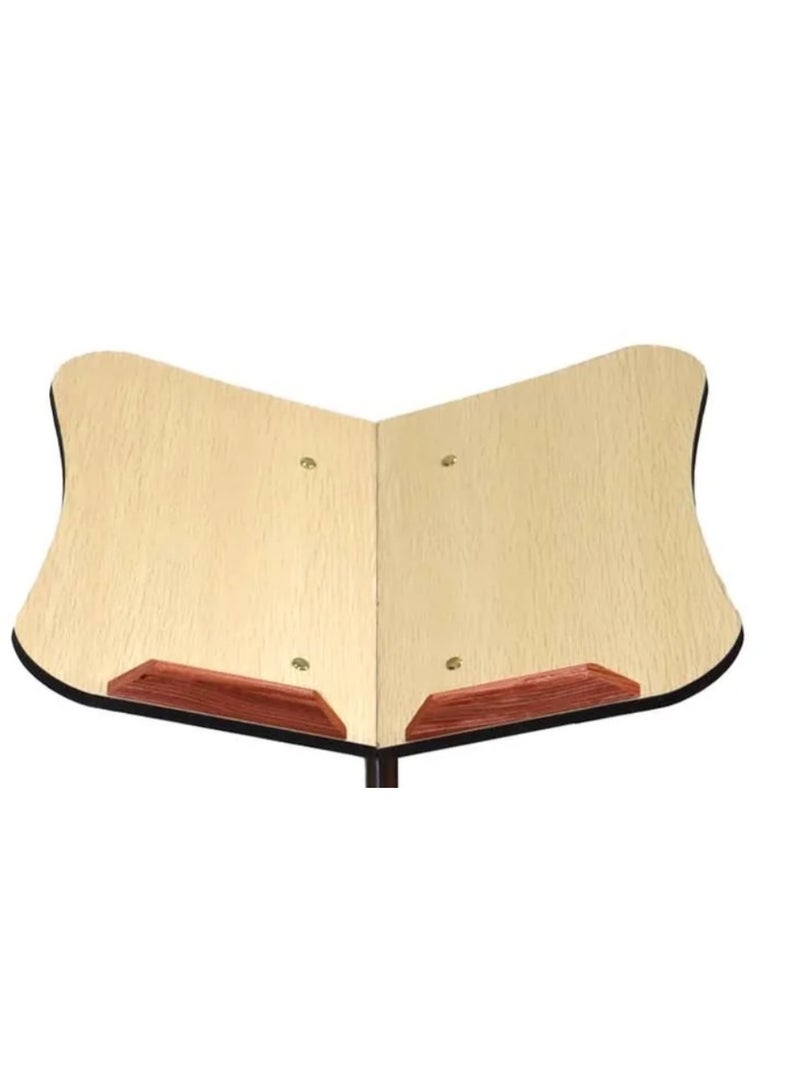 سندس حامل قرآن معدني برأس خشبي وارتفاع قابل للتعديل. - Image 3