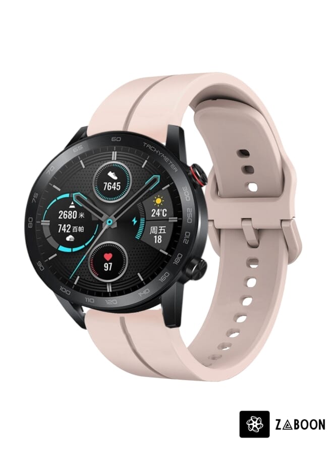 Zaboon Watch Band For Honor MagicWatch2 42mm 20mm Loop Silicone (Pink) - Image 1