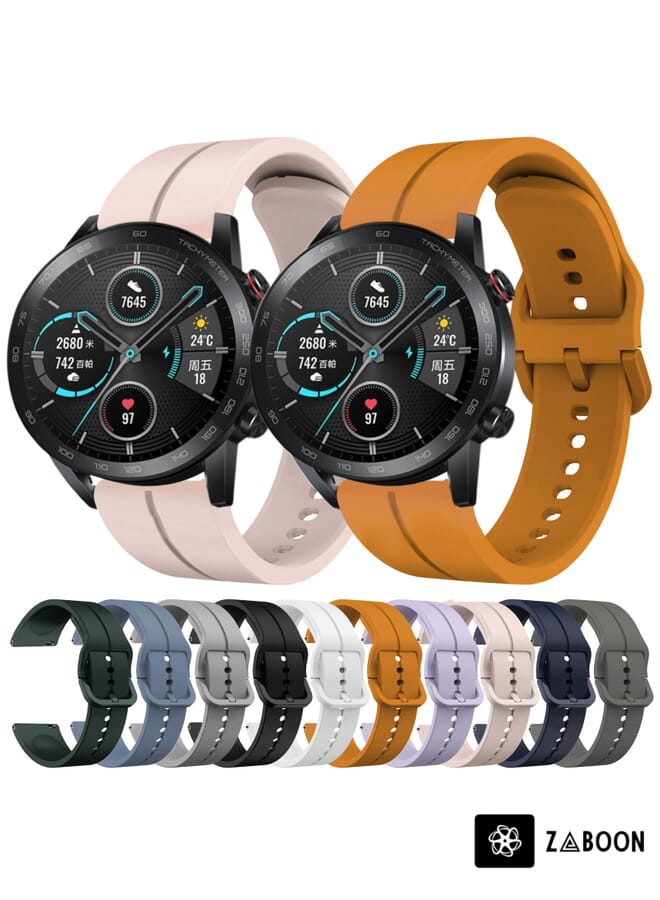 Zaboon Watch Band For Honor MagicWatch2 42mm 20mm Loop Silicone (Pink) - Image 3