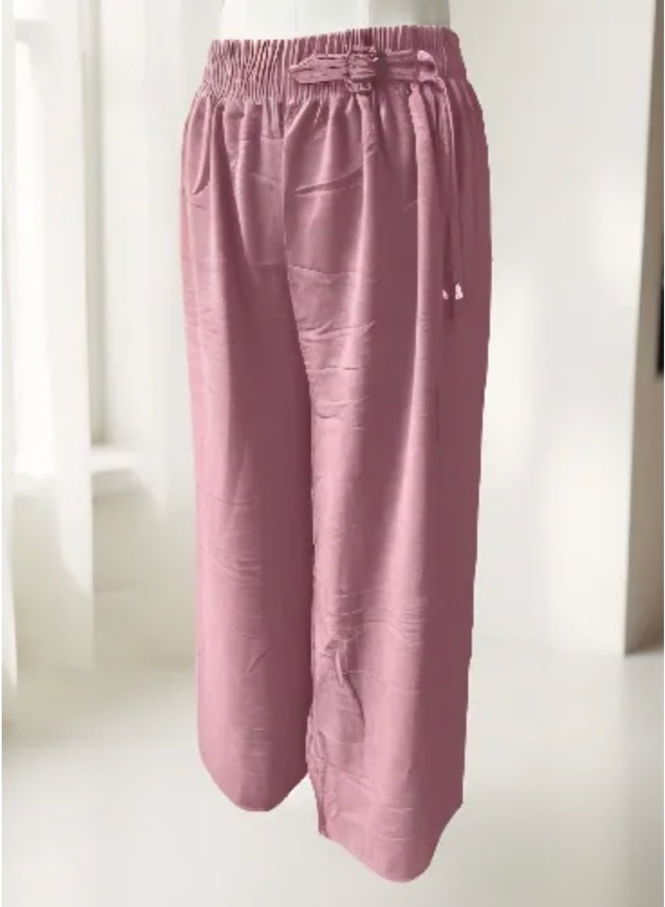 Womens Free Size High Waisted Long Wide Leg Palazzo Trouser - Image 2
