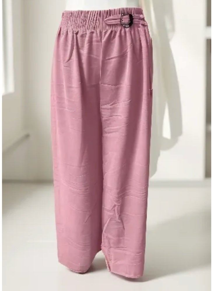 Womens Free Size High Waisted Long Wide Leg Palazzo Trouser - Image 1