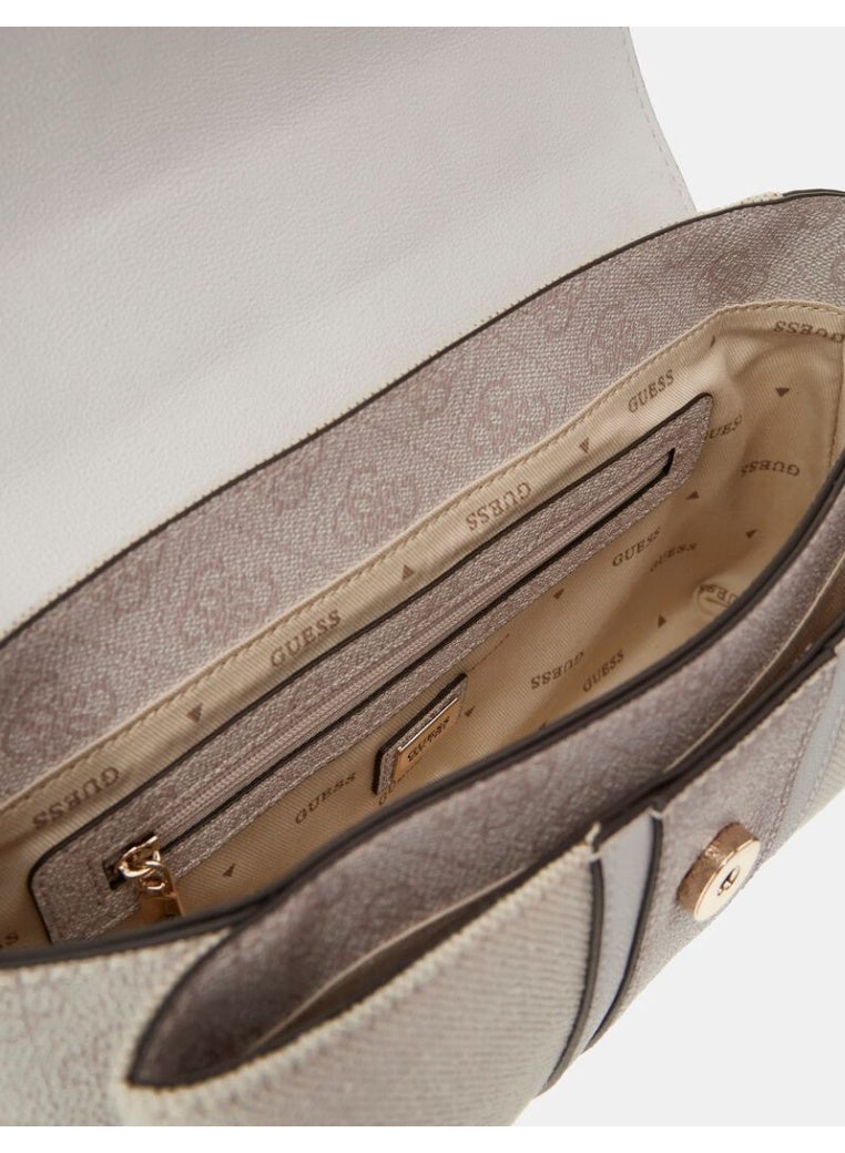 جس حقيبة يد نسائية من Guess بمقبض علوي من الخيزران - بيج - Image 3