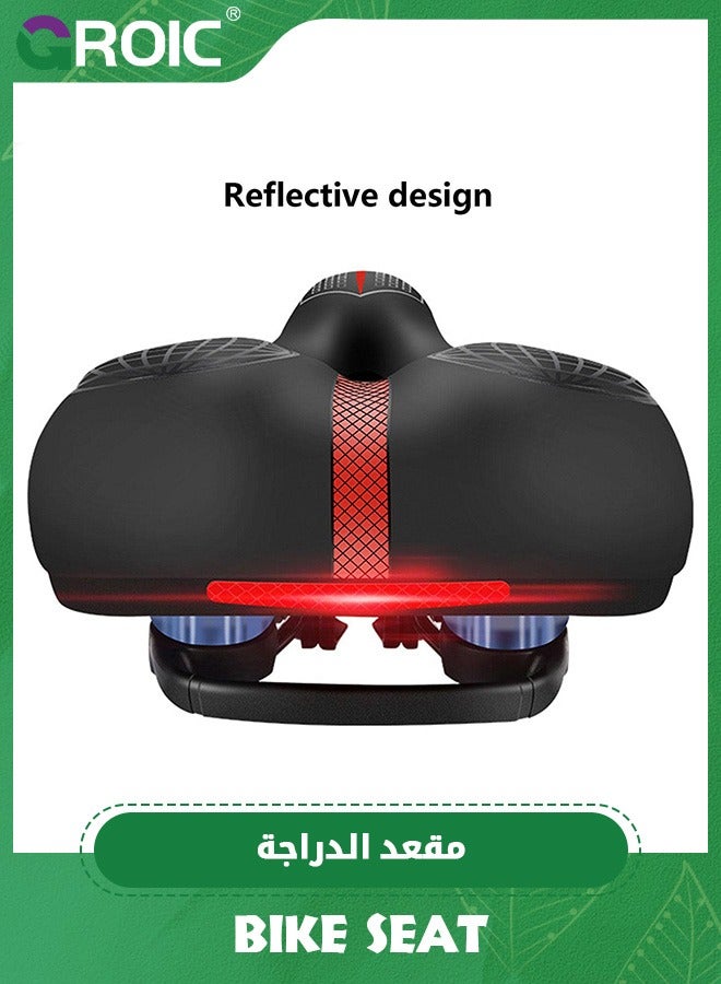 GROIC مقعد دراجة مريح، سرج دراجة، مقعد دراجة عريض، وسادة مقعد دراجة جل مبطنة برغوة الذاكرة، سرج دراجة بديل لمقعد الدراجة الجبلية، دراجة - Image 2