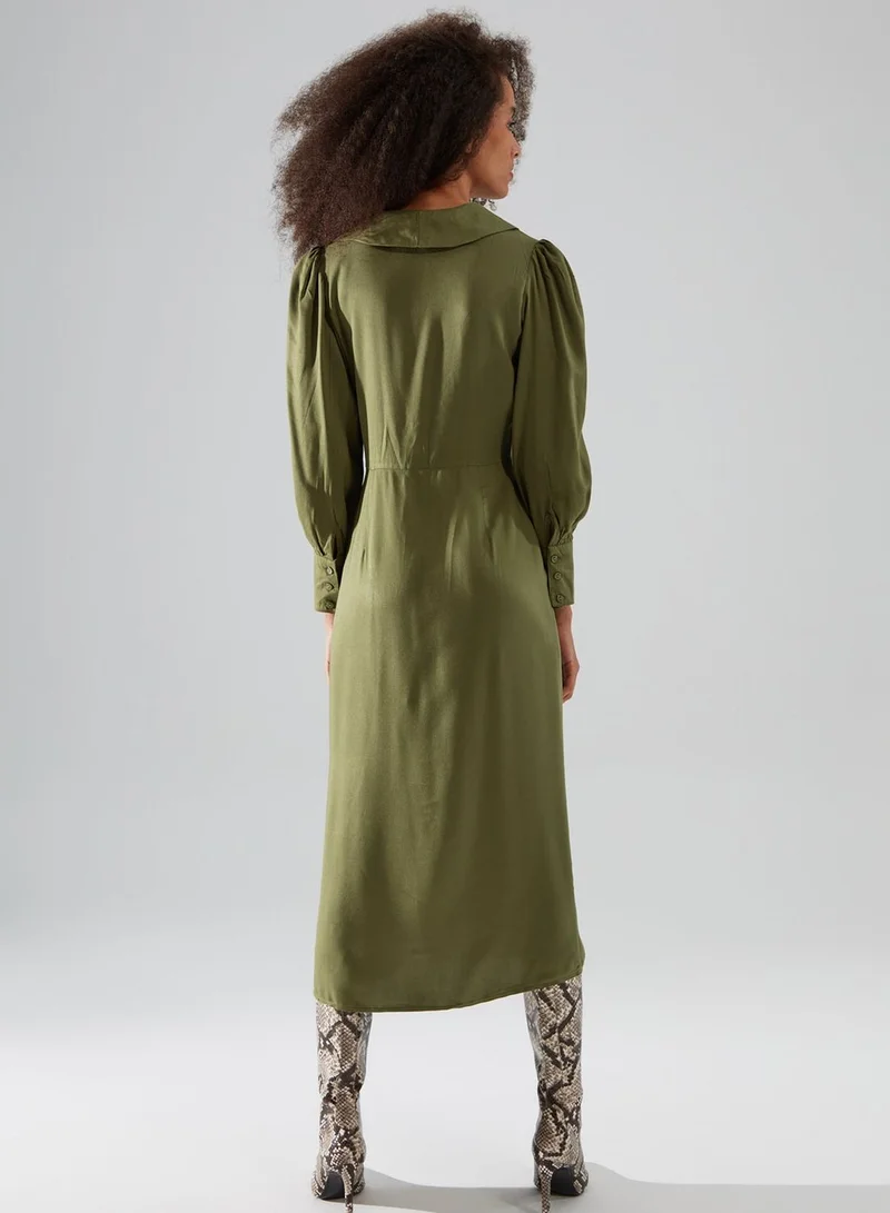 trendyol Pleated Wrap Dress