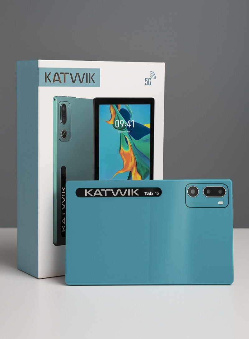 KATWIK TAB15 Smart Tablet | 10.1-inch Display FUHD | 16GB RAM | 1TB ROM | KEYBOARD | MOUSE | EARPOD | PEN | FLIP COVER | C-TYPE CHARGER - Image 1