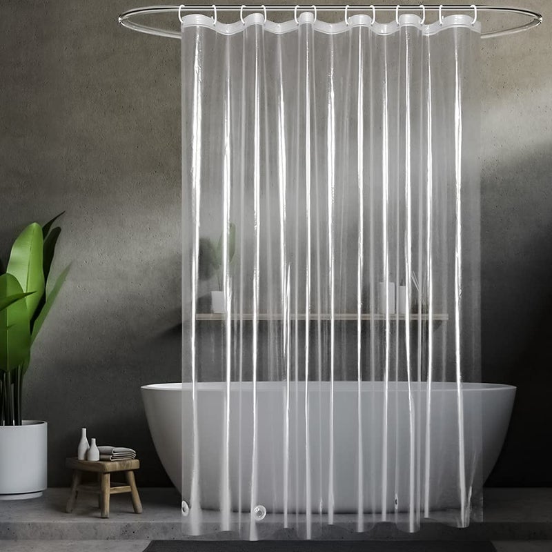 UFRIDAY 9G Thick Clear Shower Curtain Liner 72 W X 75 L inch Heavy Duty Waterproof EVA Shower Curtain Liner with 5 Bottom Magnets and 12 Grommet Holes Transparent