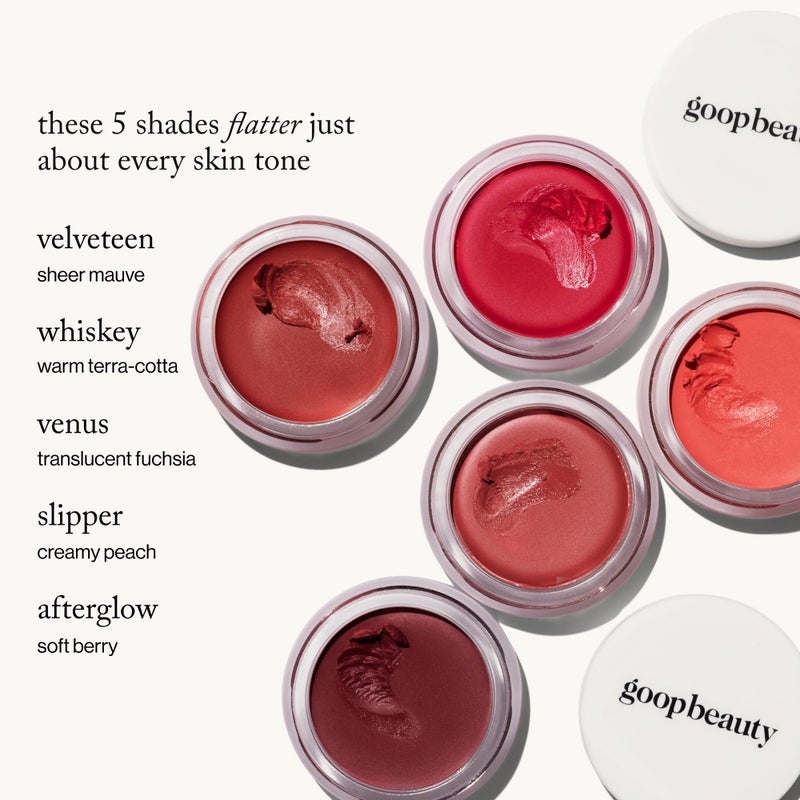 goop Beauty Cream Blush | Sheer Pop of Color for Lips & Cheeks | Vitamin C, Vitamin E & Safflower Oil | Natural Makeup for Glowing Skin | 0.5 oz | Whiskey - Warm Terracotta - Image 2