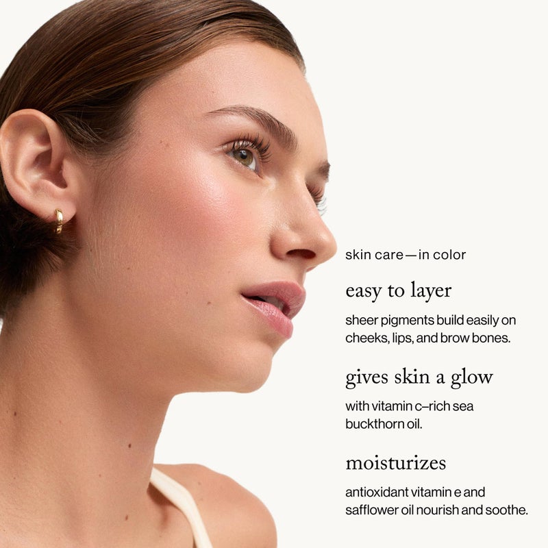 goop Beauty Cream Blush | Sheer Pop of Color for Lips & Cheeks | Vitamin C, Vitamin E & Safflower Oil | Natural Makeup for Glowing Skin | 0.5 oz | Whiskey - Warm Terracotta - Image 3