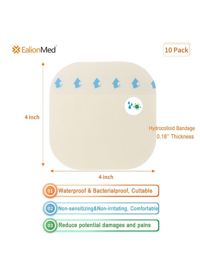 EalionMed Hydrocolloid Bandage, Hydrocolloid Wound Dressing Thin Type 4'' x 4'' for Light Exudate Wound, Pressure Ulcer, Bed Sore, Surgical Wound,Superficial Wound, 10 Pack by EalionMed - Image 3
