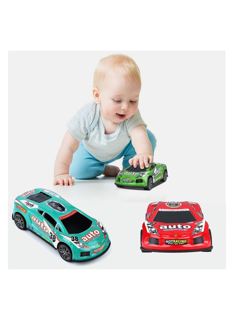 SYOSI مجموعة ألعاب سيارات تعمل بالاحتكاك 7 بوصة، شاحنات سحب ودفع، مجموعة 3 سيارات سباق تعمل بالطاقة، مجموعة ألعاب مثالية للأطفال، للأعمار من 3-7 سنوات، مثالية للهدايا في حفلات عيد الميلاد للأولاد والبنات - Image 3