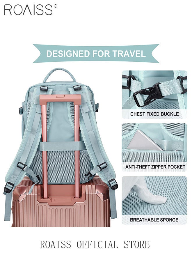 roaiss Travel Backpack for Men Women Carry On Backpack with USB Charging Port Shoe Compartment 15.6 Inch Laptop Backpack Flight Approved College School Bag Casual Daypack for Weekender Business Hiking  - Image 4