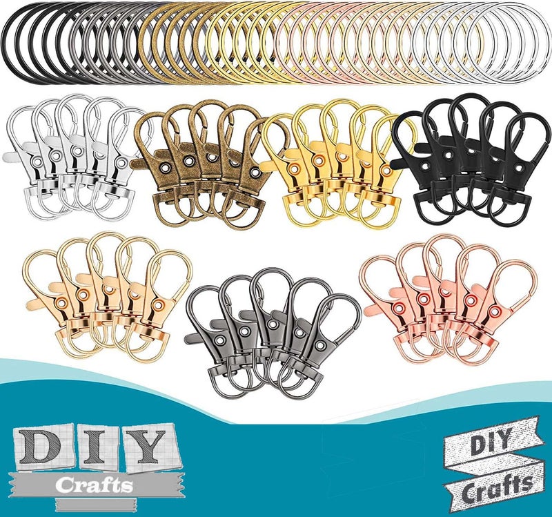 DIY Crafts (3 Pcs Swivel Snap D Hooks, Silvery Bright) Keyrings & Keychains Round Swivel Snap Hooks Key Rings Metal For Lanyard, ID, Bags, Wallets, Luggage DIY Making Colour Choice Available - Image 4