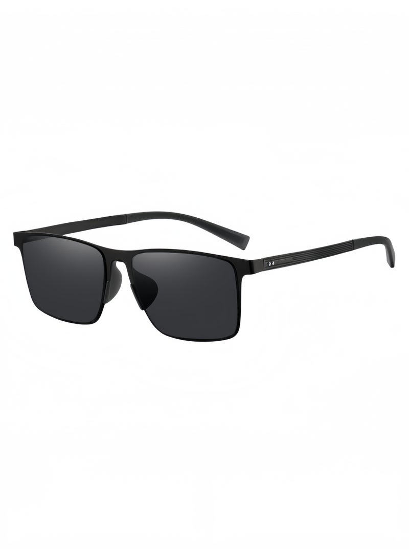 Square Polarized Men’s Sunglasses, High‑End UV400 Protection Nylon Lenses, Fashionable for Driving, Beach & Daily Outdoor Activities - Image 1