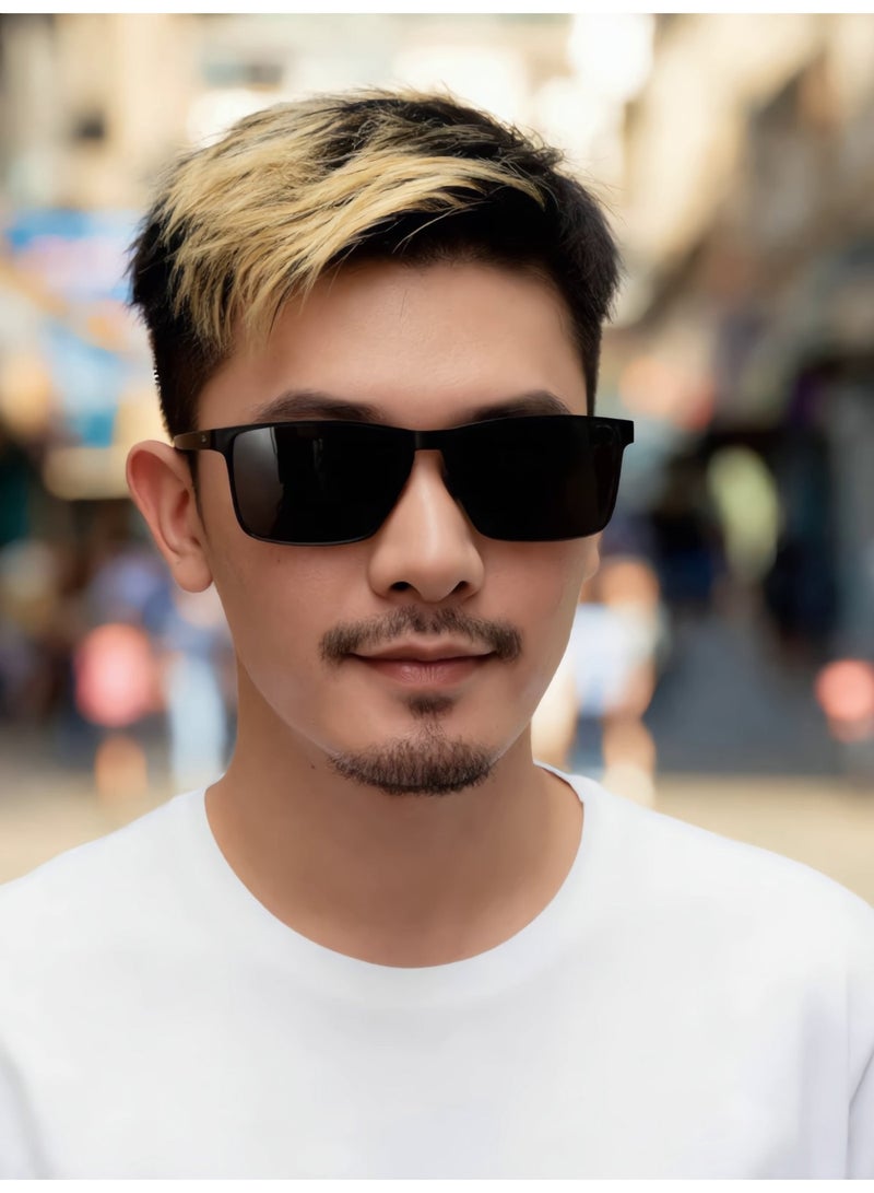 Square Polarized Men’s Sunglasses, High‑End UV400 Protection Nylon Lenses, Fashionable for Driving, Beach & Daily Outdoor Activities - Image 2