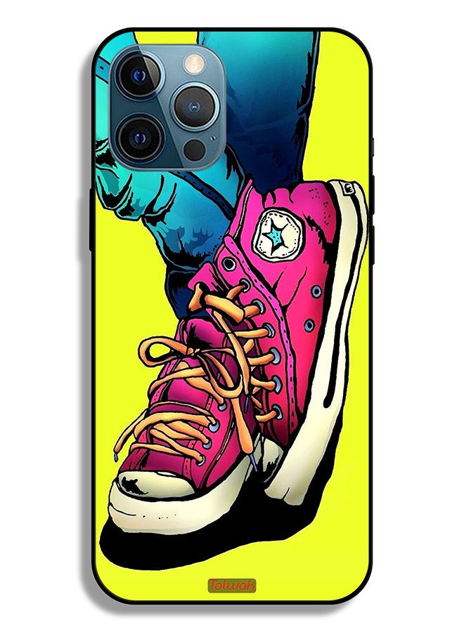 Tolwak Apple iPhone 12 Pro Max Protective Case Canva Shoes Art - Image 2