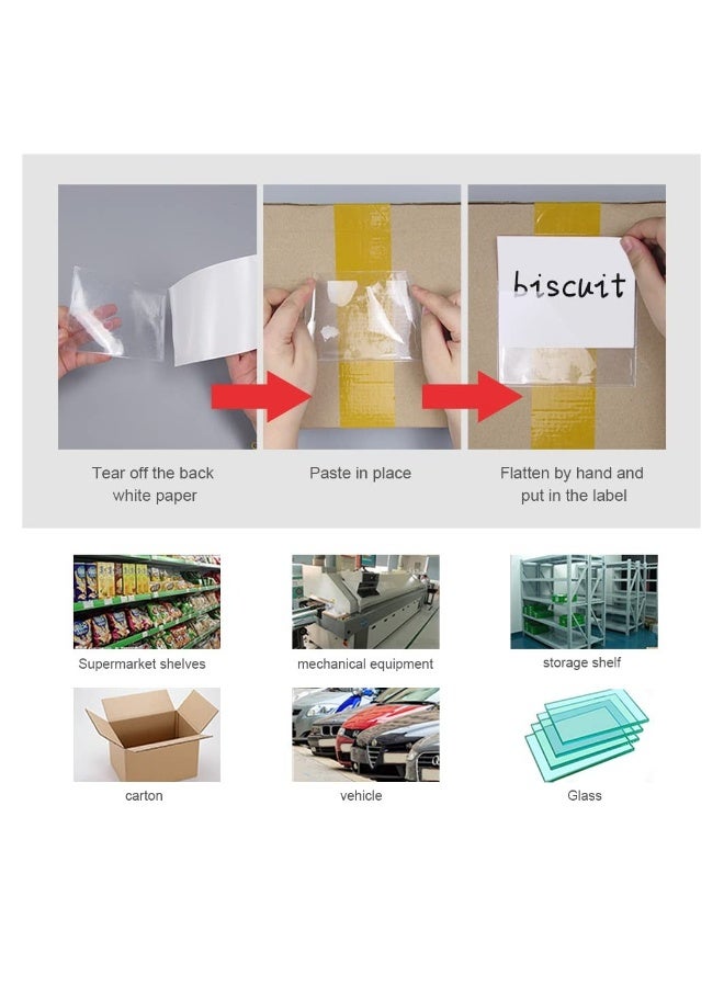 Generic Self-Adhesive Pocket, 8 pcs Card Plastic Pocket Holder, for Labelling and Identifying Boxes, Folders, and Documents (Inner Size:14.8 * 21cm)  - Image 4