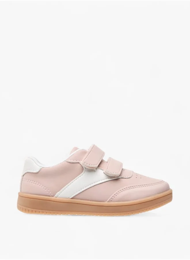 جونيورز Girls Colourblock Sneakers with Hook and Loop Closure
