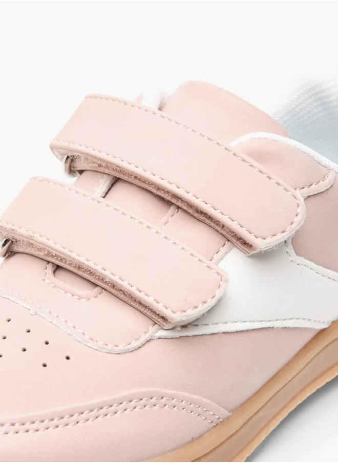 جونيورز Girls Colourblock Sneakers with Hook and Loop Closure