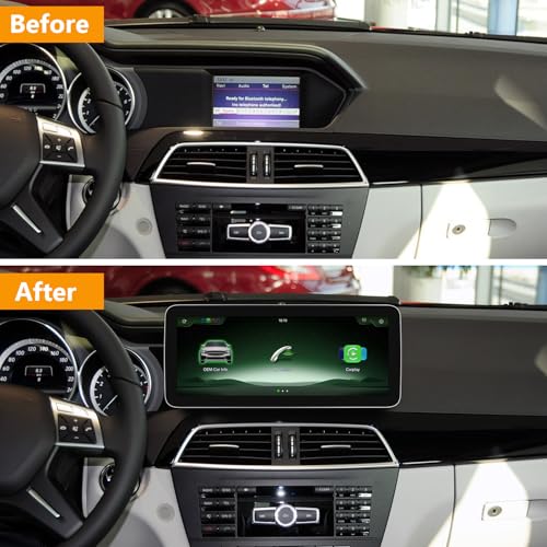 YEEHUNG 12.3" Linux Car Touchscreen for Mercedes Benz 2012-2015 C A CLA GLA Class W204 W176 C117 X156 NTG4.5/4.7 System, Support Wired Wireless CarPlay Android Auto Mirror Link - Image 3