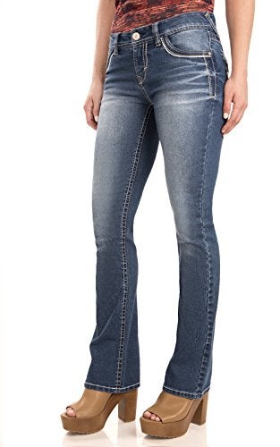 WallFlower Women's Legendary Bootcut Mid-Rise Insta Stretch Juniors Jeans (Standard and Plus), Keller, 9 Long - Image 1