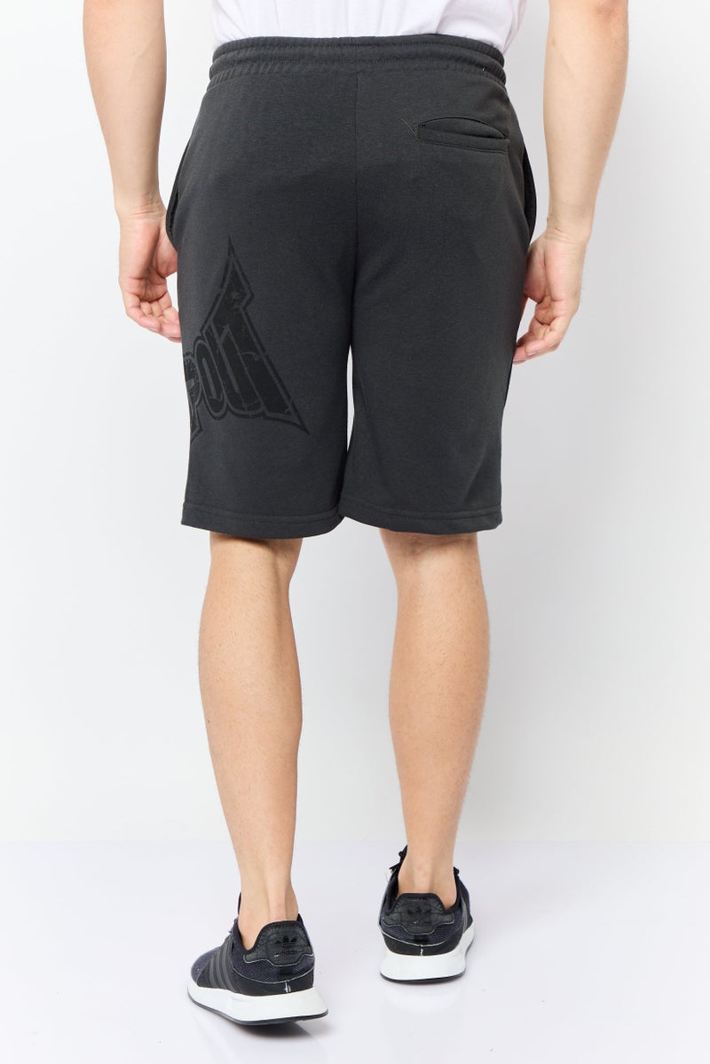 TapouT Men Drawstring Brand Logo Basic Shorts, Dark Grey - Image 3