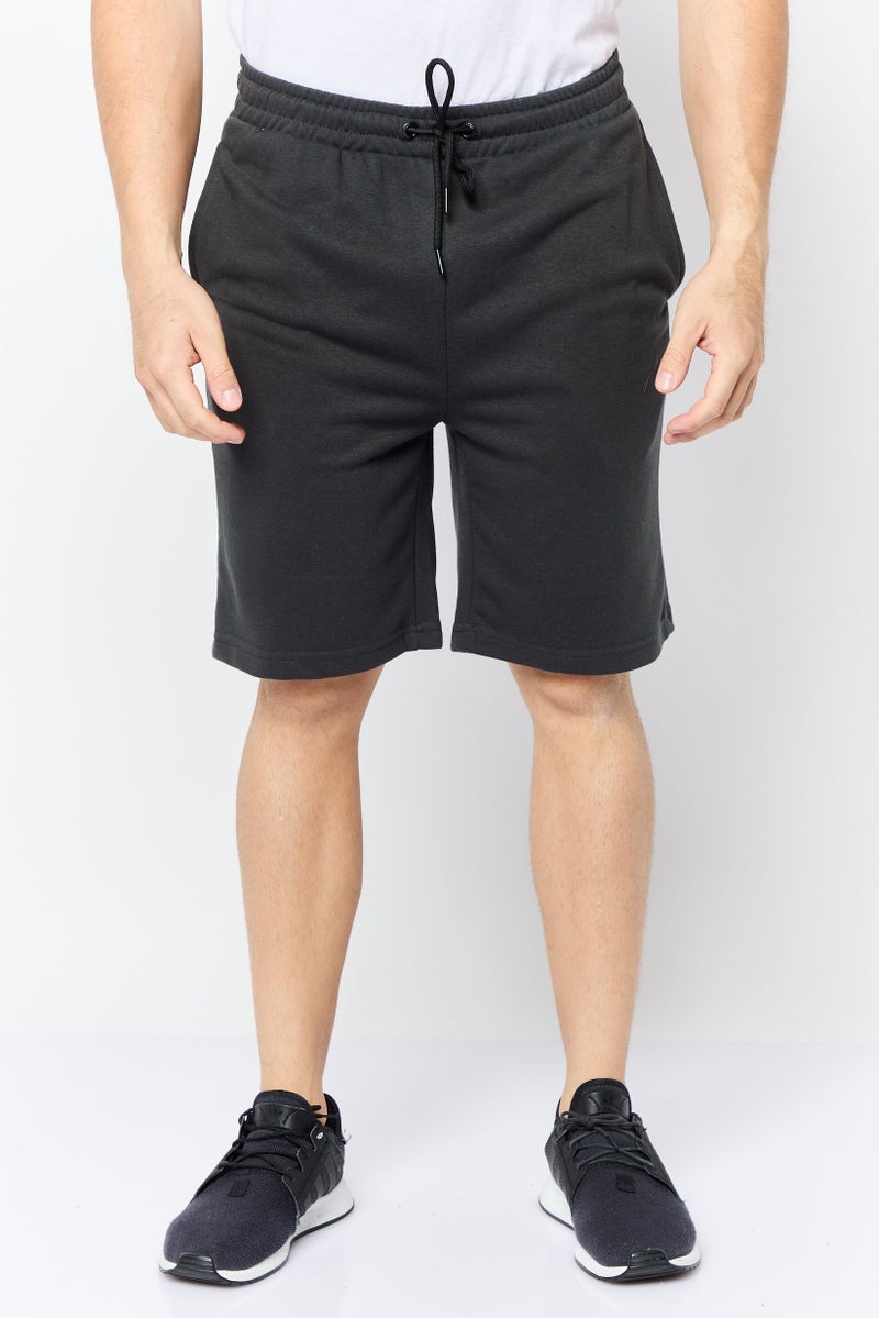 TapouT Men Drawstring Brand Logo Basic Shorts, Dark Grey - Image 1