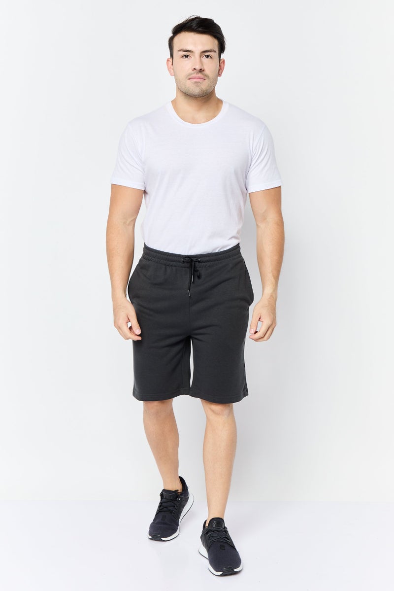 TapouT Men Drawstring Brand Logo Basic Shorts, Dark Grey - Image 2