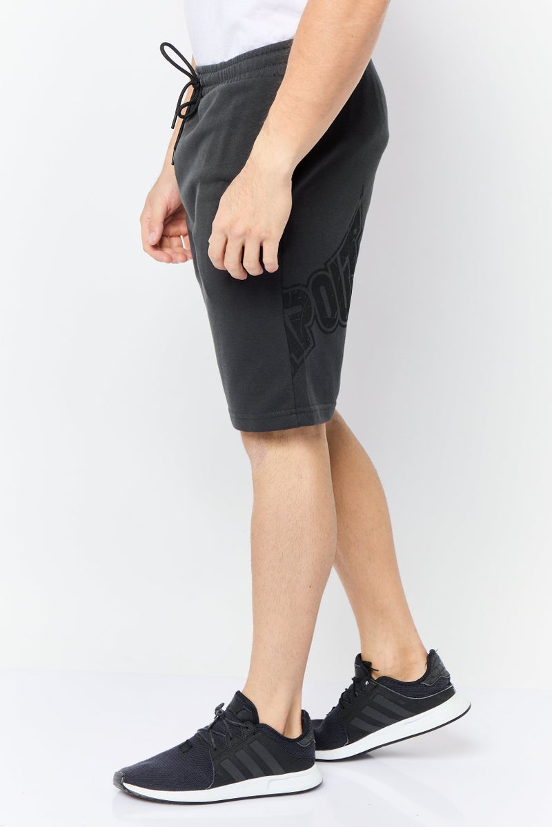 TapouT Men Drawstring Brand Logo Basic Shorts, Dark Grey - Image 4